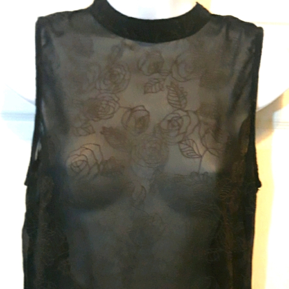 Monteau sheer sleeveless top.
